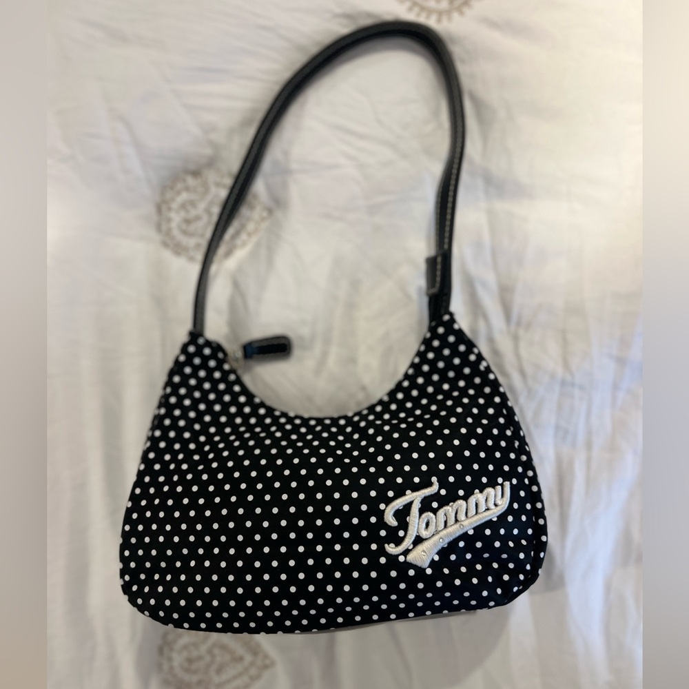Tommy Hilfiger Black and White Dotted Shoulder Bag excellent condition